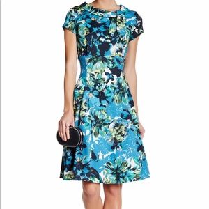 Short Sleeve Scarf Neck Dress